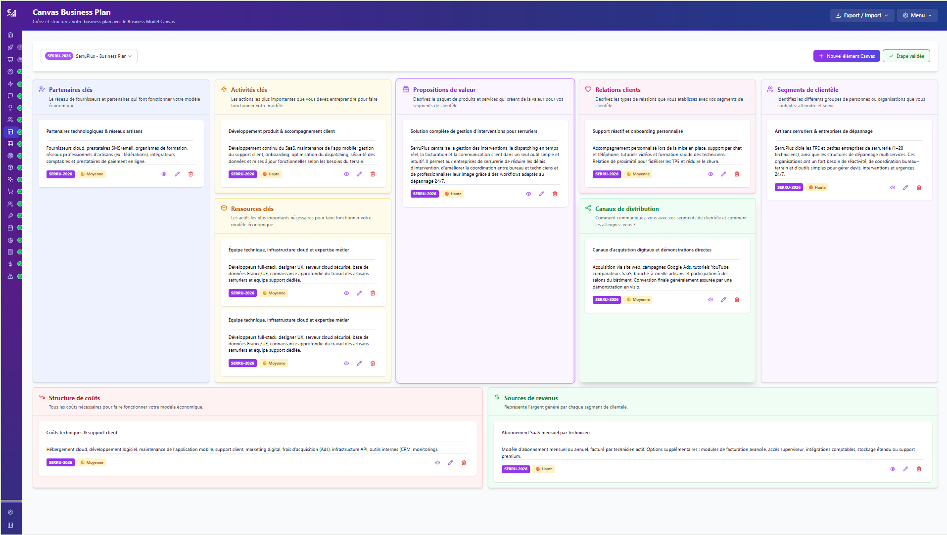 Business Plan Builder — Canvas