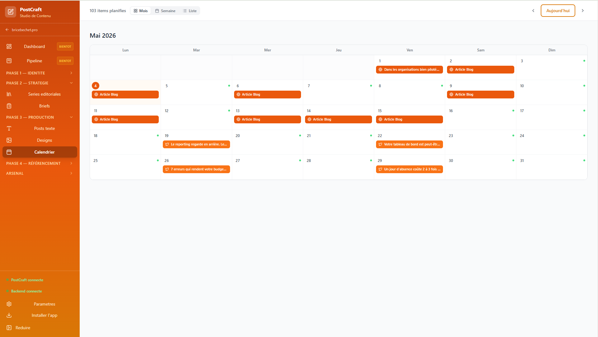 PostCraft — Content Studio multi-canal IA + audits GEO/SEO